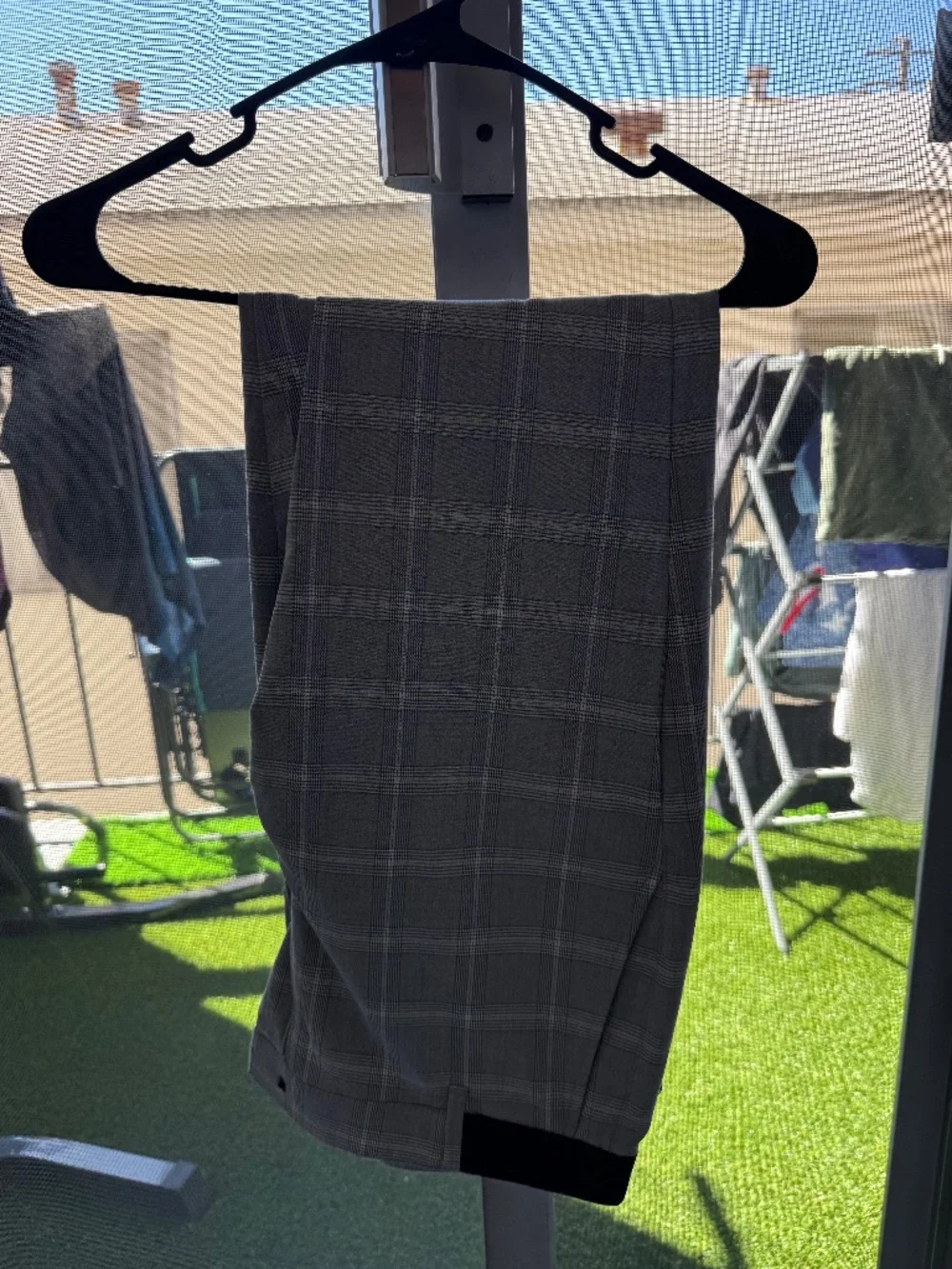 Zara Gray Plaid Medium Men's Trousers